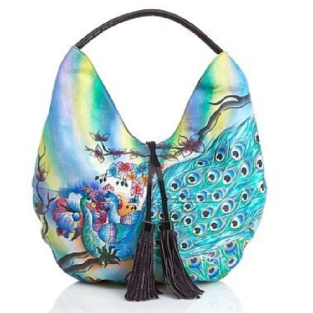 SOLD SOLD Sharif - Limited Edition Hand Painted Colorful Peacock Design Bag
